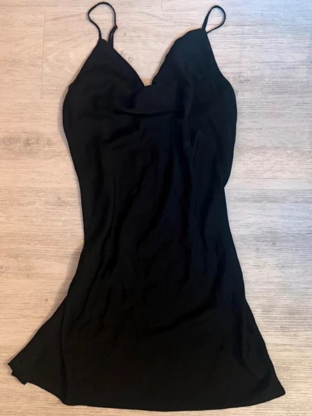 Black Cowl Neck Mini Dress